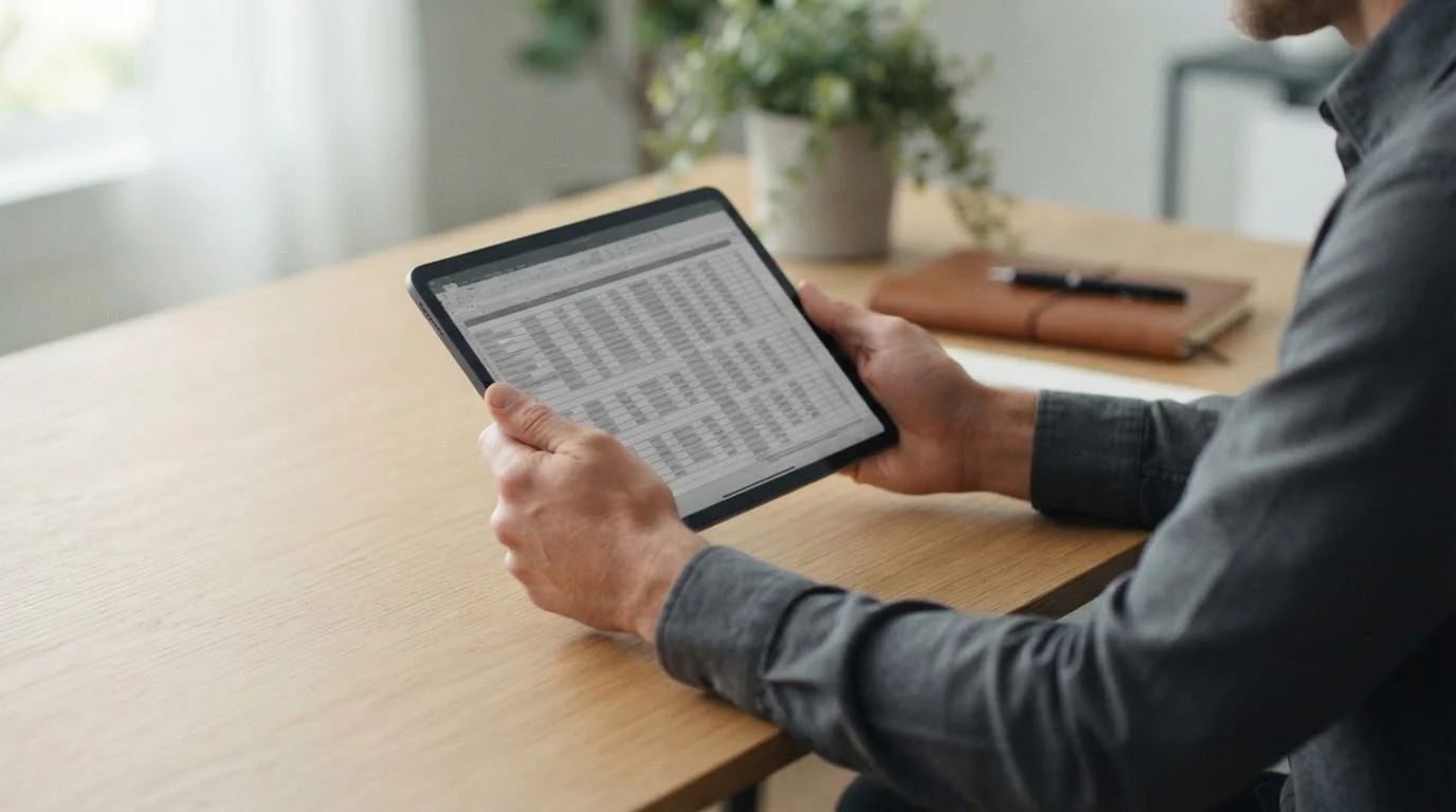 Vergleichstabelle mit Wettanbietern wird auf Tablet analysiert