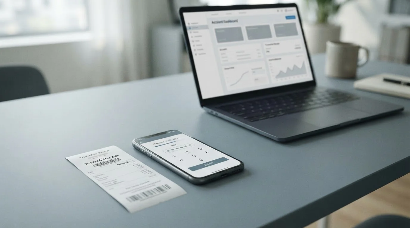 Ablauf einer Einzahlung mit Prepaid-Voucher im Online-Wettanbieter
