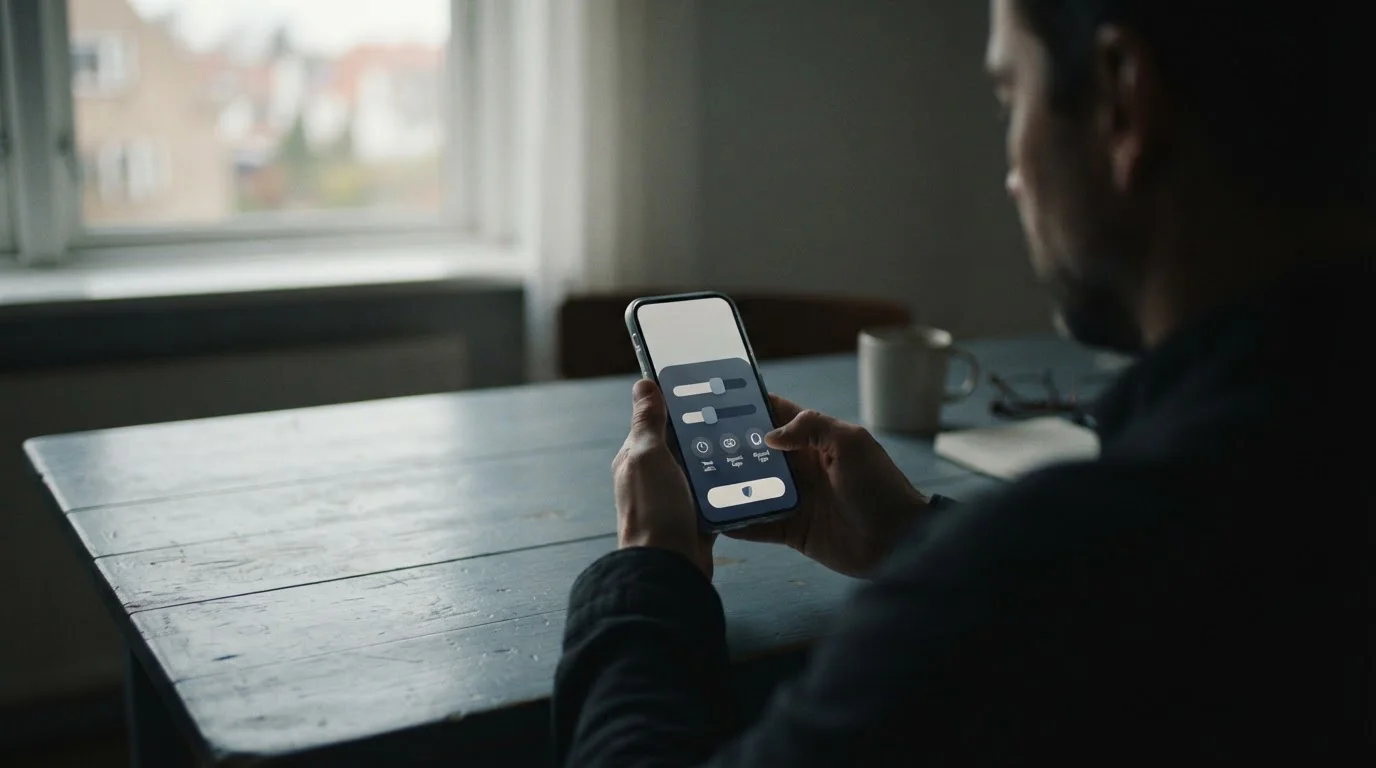 Person setzt Einzahlungslimit auf einem Smartphone zur Aktivierung von Spielerschutzmaßnahmen