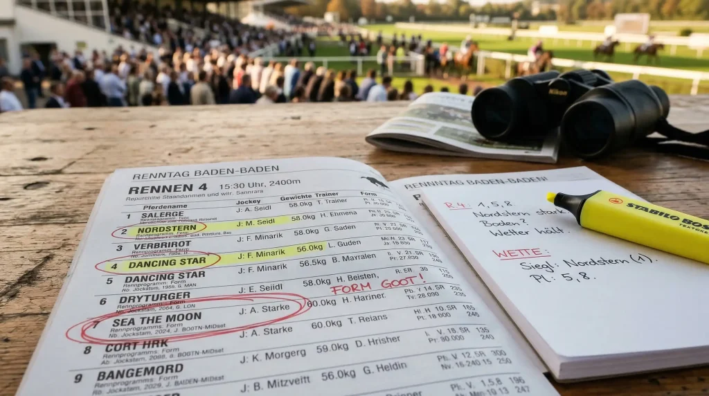 racecard lesen formkurve analysieren pferdewetten