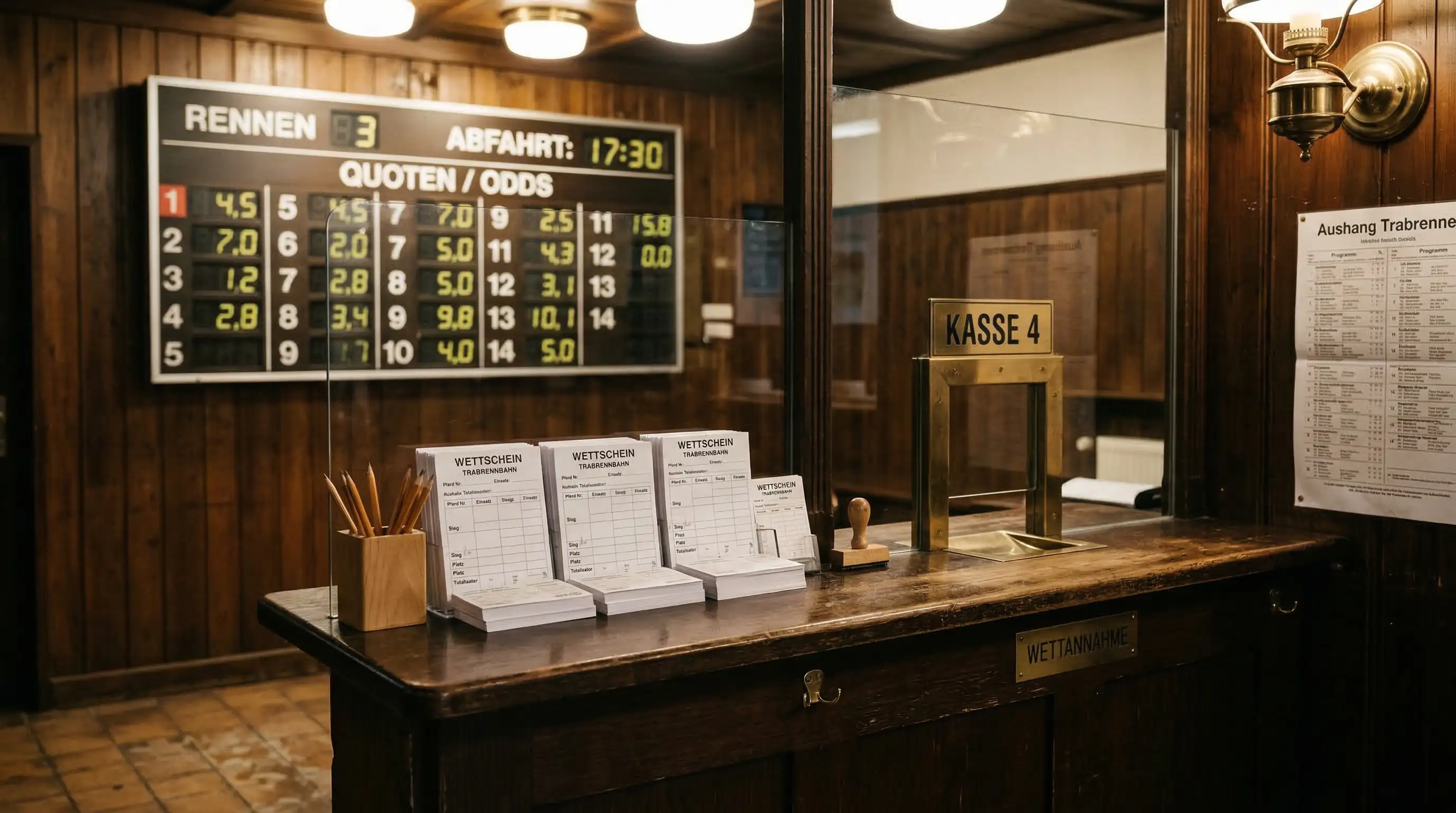 Totalisator und Buchmacher Vergleich – Wettschalter auf deutscher Galopprennbahn
