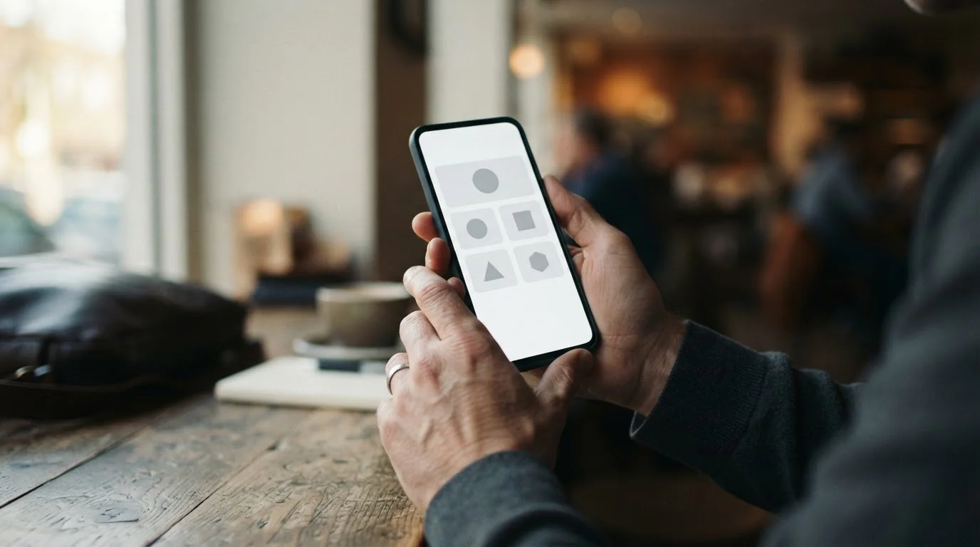 Smartphone mit neutraler Zahlungsauswahl-Oberfläche